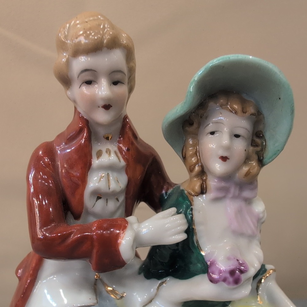 Vintage Porcelain Figurine Couple Elegant Regency Style Porcelain Japan - Picture 2 of 4